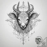 Tattoo sketch a blackwork outline of a zodiac… – tattoo sketch (№1754514100_0, 06.08.2025 21:01) — tattoovalue.net