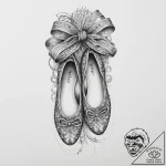 Tattoo design a graceful ballet slipper with… – tattoo sketch (№1754514712_0, 06.08.2025 21:11) — tattoovalue.net