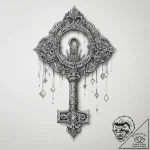 Tattoo design a stylized dungeon key with a u… – tattoo sketch (№1754515315_0, 06.08.2025 21:21) — tattoovalue.net