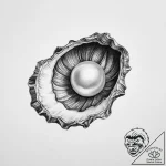 Tattoo design a delicate pearl in an open oys… – tattoo sketch (№1754515913_0, 06.08.2025 21:31) — tattoovalue.net