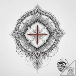 Tattoo design a “completionist” badge with a… – tattoo sketch (№1754516714_0, 06.08.2025 21:45) — tattoovalue.net