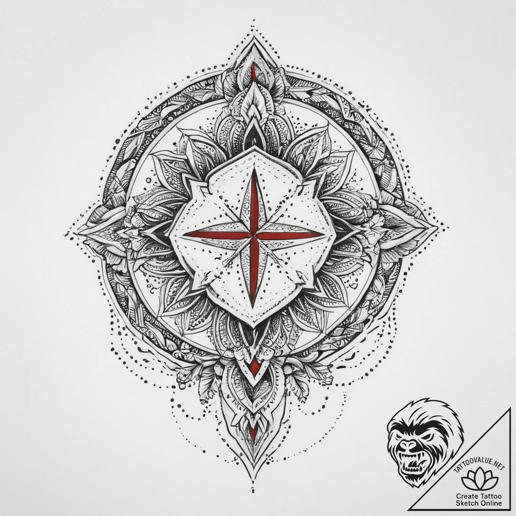 Tattoo design a "completionist" badge with a... - tattoo sketch (№1754516714_0, 06.08.2025 21:45) — tattoovalue.net