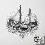 Tattoo sketch two halves of a boat, that comp… – tattoo sketch (№1754517318_0, 06.08.2025 21:55) — tattoovalue.net