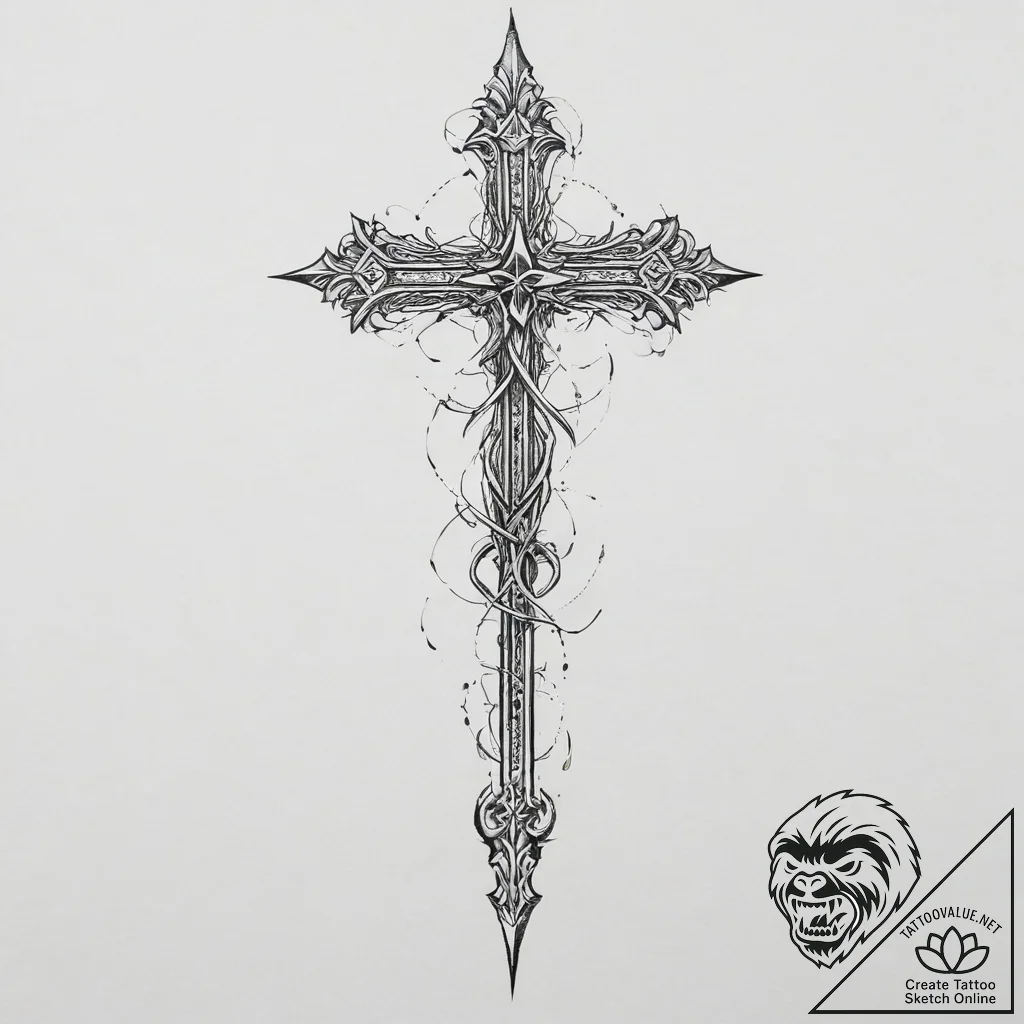 Malenia, blade of miquella from elden ring, c... - tattoo sketch (№1754520144_0, 06.08.2025 22:42) — tattoovalue.net