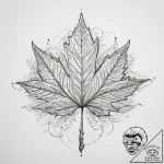 Maple leaf, tattoo drawing outline, on a clea… – tattoo sketch (№1754521149_0, 06.08.2025 22:59) — tattoovalue.net