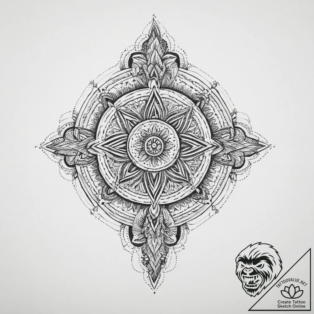 Tattoo design a delicate rendering of a perso... - tattoo sketch (№1754522158_0, 06.08.2025 23:15) — tattoovalue.net