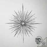 Tattoo sketch a starburst effect emanating fr… – tattoo sketch (№1754522777_0, 06.08.2025 23:26) — tattoovalue.net