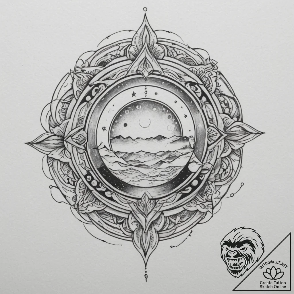 р“сђсѓрїрїр° 13: celestial & cosmic elements... - tattoo sketch (№1754566830_0, 07.08.2025 11:40) — tattoovalue.net