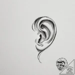 Tattoo design a small, elegant initial behind… – tattoo sketch (№1754567430_0, 07.08.2025 11:50) — tattoovalue.net