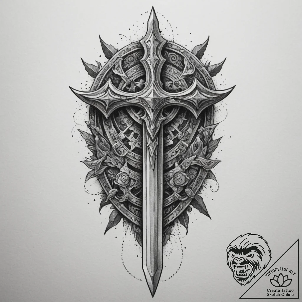 78. tattoo sketch: "sila" rune integrated int... - tattoo sketch (№1754568026_0, 07.08.2025 12:00) — tattoovalue.net