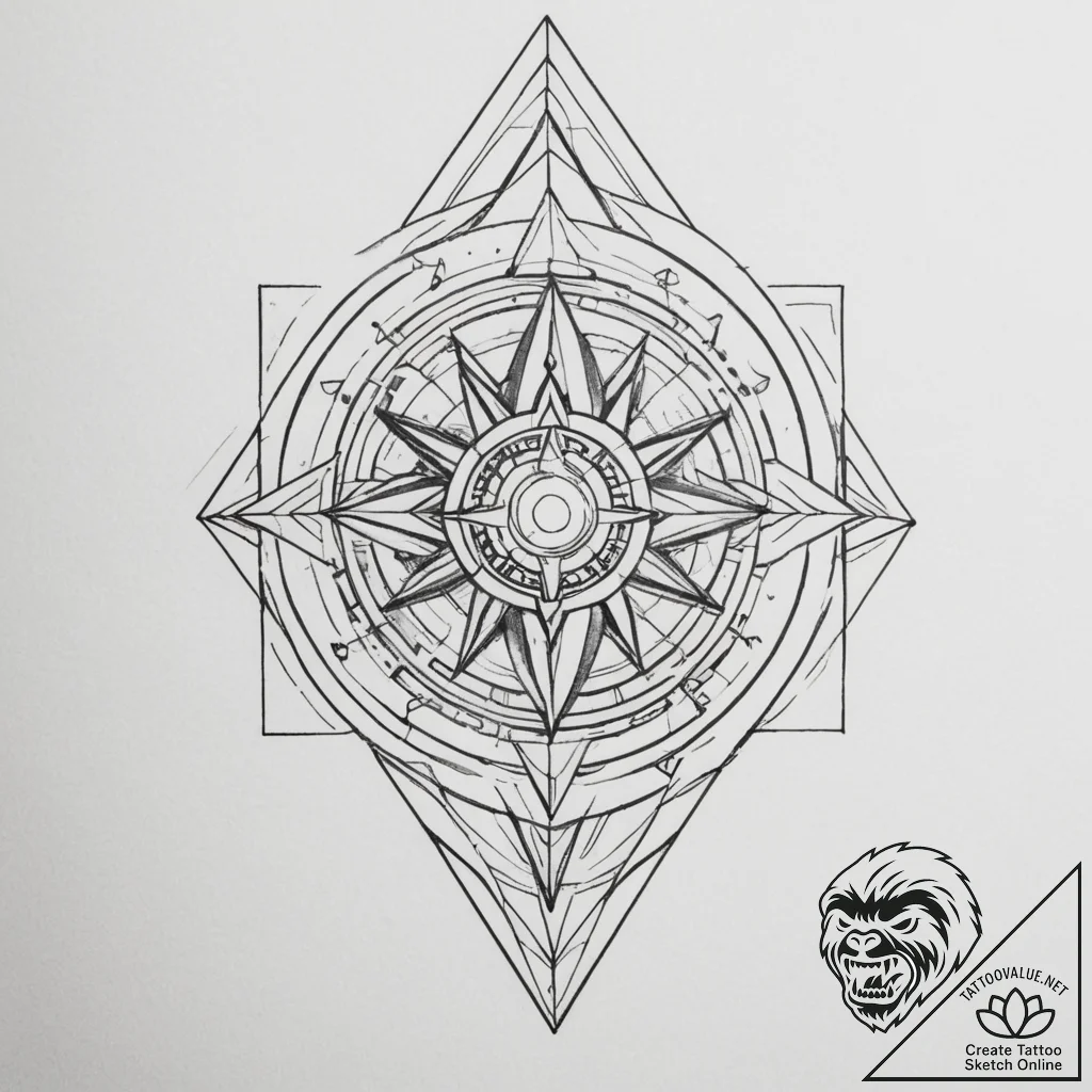 Tattoo design a geometric abstract representa... - tattoo sketch (№1754568633_0, 07.08.2025 12:10) — tattoovalue.net