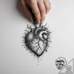 Tattoo design a hand drawing a heart on a mis… – tattoo sketch (№1754571884_0, 07.08.2025 13:04) — tattoovalue.net