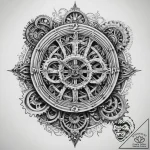 The inside of a clock tower, showing the mass… – tattoo sketch (№1754573074_0, 07.08.2025 13:24) — tattoovalue.net