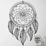Tattoo design a dreamcatcher with shadowy fea… – tattoo sketch (№1754573271_0, 07.08.2025 13:27) — tattoovalue.net