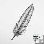 Tattoo design a minimalist feather quill and… – tattoo sketch (№1754573668_0, 07.08.2025 13:34) — tattoovalue.net
