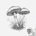 Bioluminescent fungi – tattoo sketch (№1754574066_0, 07.08.2025 13:41) — tattoovalue.net