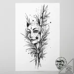 Bamboo, tattoo flash sheet design, fine lines… – tattoo sketch (№1754574265_0, 07.08.2025 13:44) — tattoovalue.net