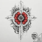 Tattoo design a zodiac glyph intertwined with… – tattoo sketch (№1754576266_0, 07.08.2025 14:17) — tattoovalue.net
