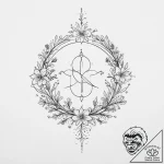 A minimalist tattoo design of the lunitsa sym… – tattoo sketch (№1754576867_0, 07.08.2025 14:27) — tattoovalue.net