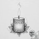 Tattoo sketch a single, elegant candle, flick… – tattoo sketch (№1754577466_0, 07.08.2025 14:37) — tattoovalue.net