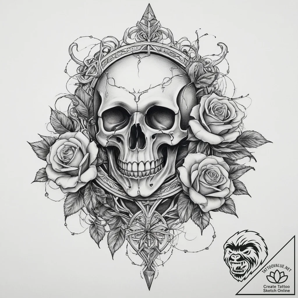 Excalibur in the stone, tattoo line art, blac... - tattoo sketch (№1754578067_0, 07.08.2025 14:47) — tattoovalue.net