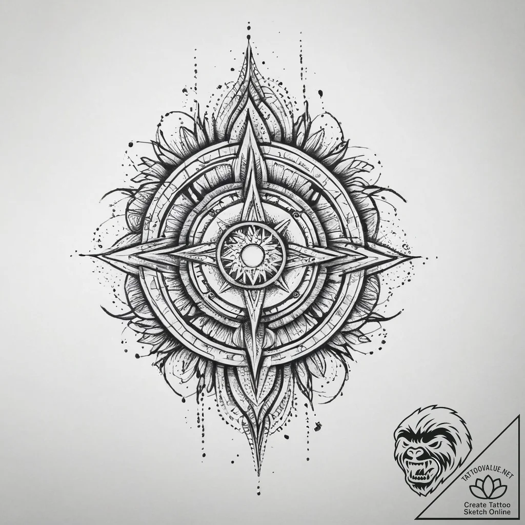 Tattoo sketch an abstract representation of i... - tattoo sketch (№1754578266_0, 07.08.2025 14:51) — tattoovalue.net