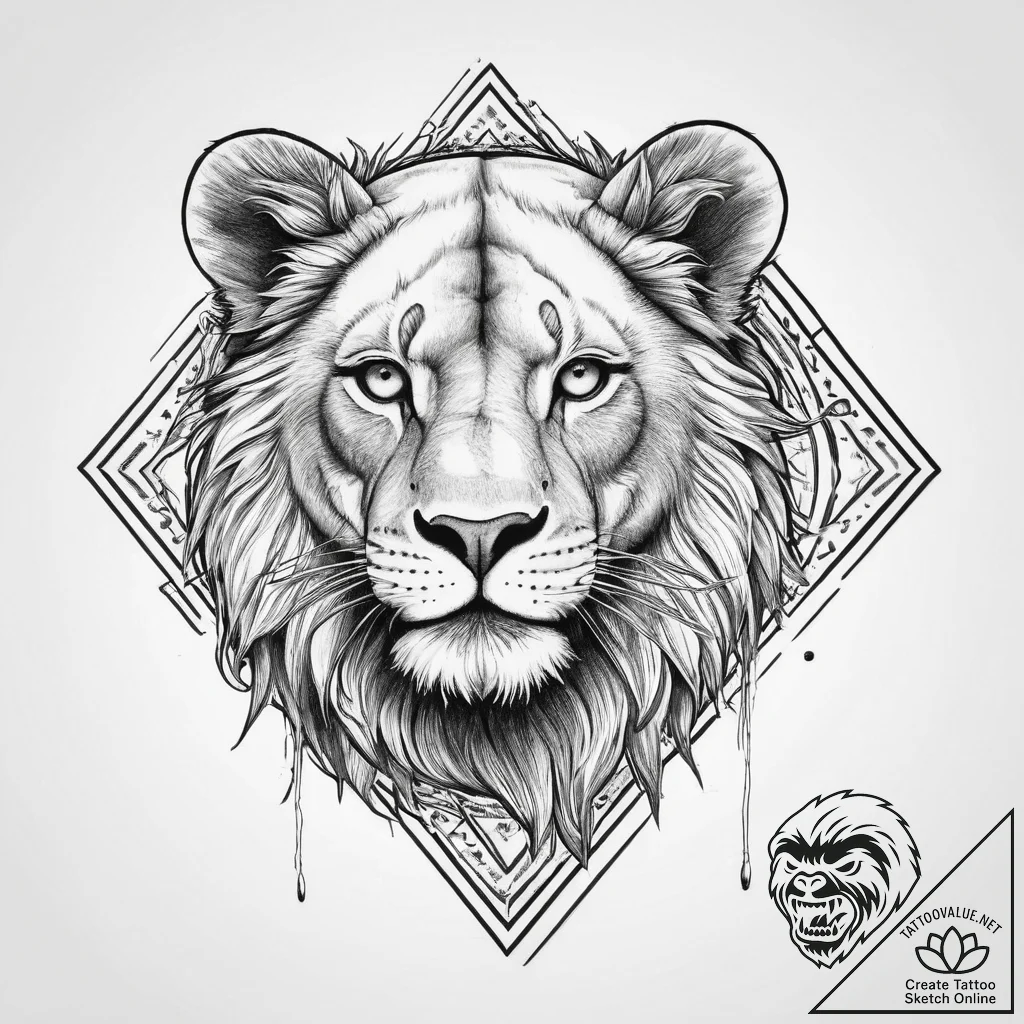 Tattoo sketch the glyph for leo (5th house) w... - tattoo sketch (№1754578866_0, 07.08.2025 15:01) — tattoovalue.net