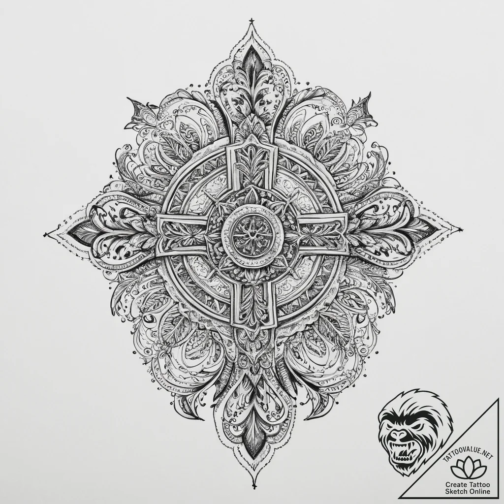 Tattoo design a family crest redesigned in a... - tattoo sketch (№1754579665_0, 07.08.2025 15:14) — tattoovalue.net