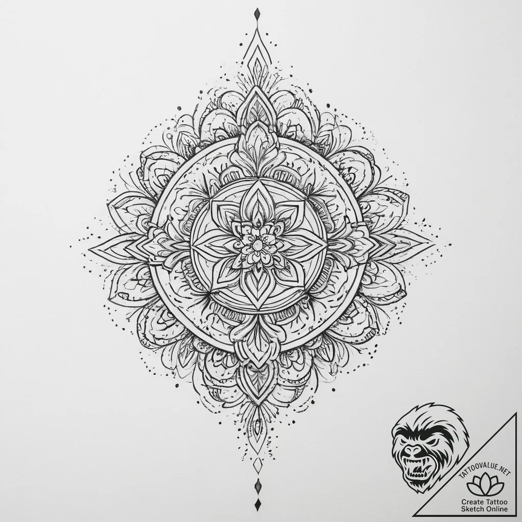 Tattoo sketch a soft focus effect on an abstr... - tattoo sketch (№1754581660_0, 07.08.2025 15:47) — tattoovalue.net