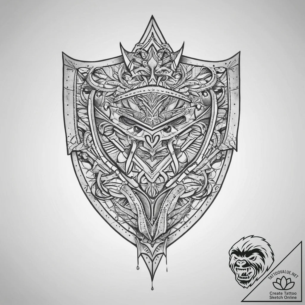 Tattoo sketch a powerful geometric pattern th... - tattoo sketch (№1754581857_0, 07.08.2025 15:50) — tattoovalue.net