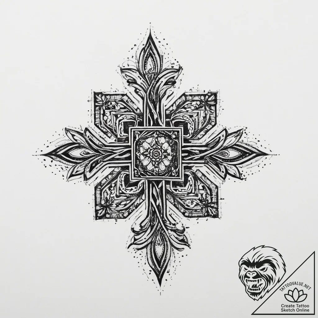 A qr code that links to a secret message, art... - tattoo sketch (№1754582857_0, 07.08.2025 16:07) — tattoovalue.net