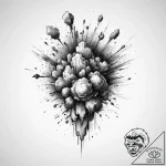 Tattoo sketch a pixelated explosion with smok… – tattoo sketch (№1754584055_0, 07.08.2025 16:27) — tattoovalue.net