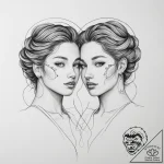 Tattoo sketch twin faces for gemini, connecte… – tattoo sketch (№1754584453_0, 07.08.2025 16:34) — tattoovalue.net