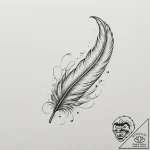 Tattoo design a delicate feather falling gent… – tattoo sketch (№1754585453_0, 07.08.2025 16:50) — tattoovalue.net