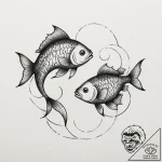 Tattoo design pisces fish, one in blackwork,… – tattoo sketch (№1754585851_0, 07.08.2025 16:57) — tattoovalue.net