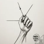 Tattoo sketch a hand pulling back a bowstring… – tattoo sketch (№1754586860_0, 07.08.2025 17:14) — tattoovalue.net