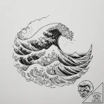 Tattoo design a traditional japanese wave pat… – tattoo sketch (№1754587060_0, 07.08.2025 17:17) — tattoovalue.net