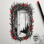 Tattoo design a silhouette of a hidden door i… – tattoo sketch (№1754587470_0, 07.08.2025 17:24) — tattoovalue.net