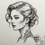 Tattoo sketch a fluid line art piece that sub… – tattoo sketch (№1754587676_0, 07.08.2025 17:27) — tattoovalue.net