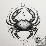 Tattoo design a cancer crab, with the moon’s… – tattoo sketch (№1754588075_0, 07.08.2025 17:34) — tattoovalue.net