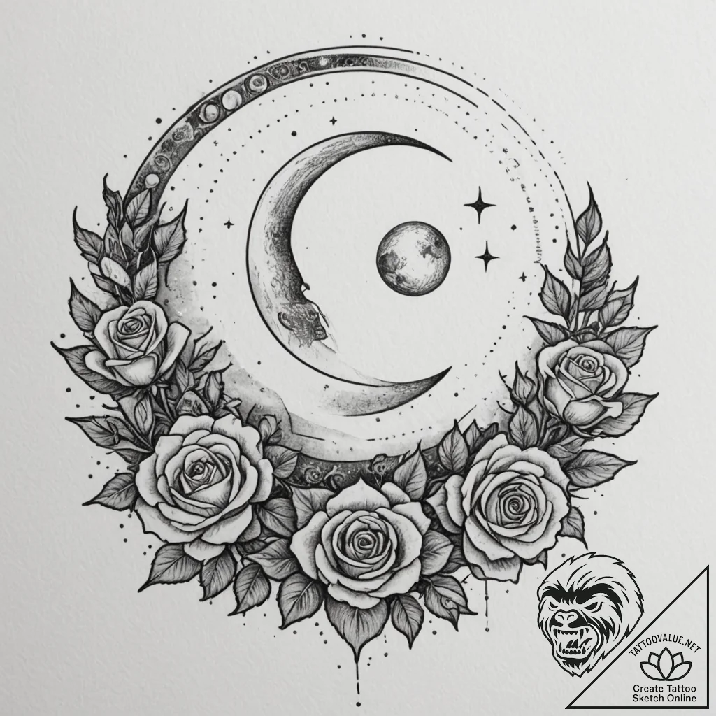 Tattoo design a realistic celestial body (pla... - tattoo sketch (№1754588278_0, 07.08.2025 17:37) — tattoovalue.net