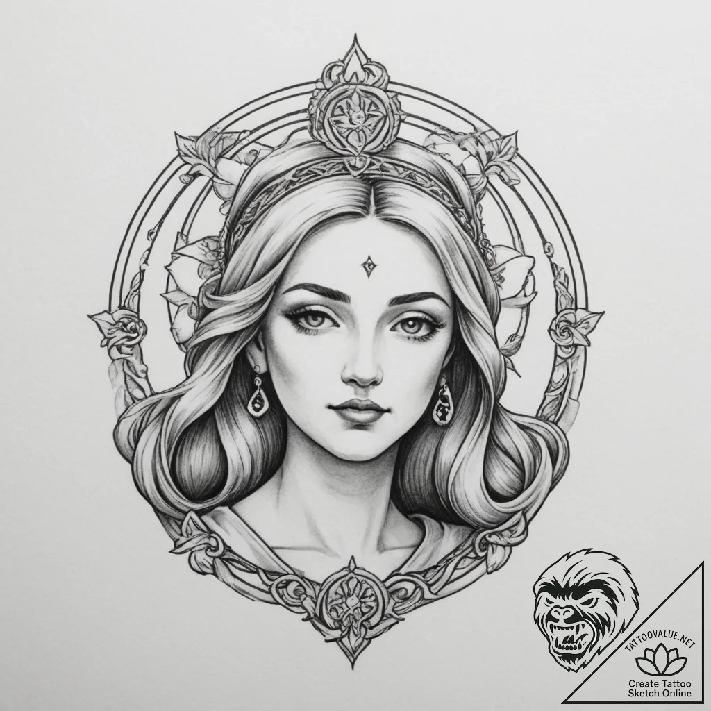 Icon of god mothers - tattoo sketch (№1754588480_0, 07.08.2025 17:41) — tattoovalue.net