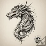 Tattoo sketch a stylized dragon scale pattern… – tattoo sketch (№1754588678_0, 07.08.2025 17:44) — tattoovalue.net
