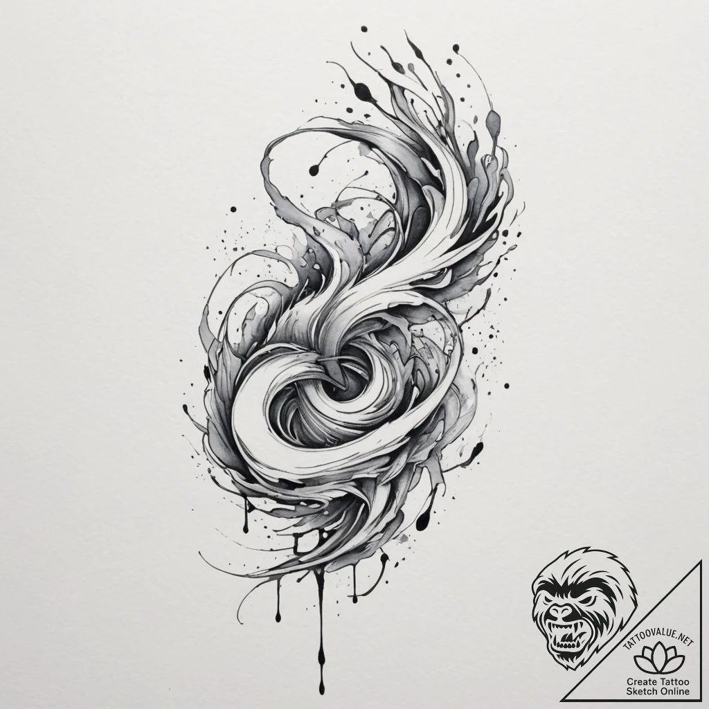 Tattoo sketch an abstract representation of f... - tattoo sketch (№1754589880_0, 07.08.2025 18:04) — tattoovalue.net