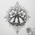 Bells (flower), concept art for tattoo, on a… – tattoo sketch (№1754590284_0, 07.08.2025 18:11) — tattoovalue.net