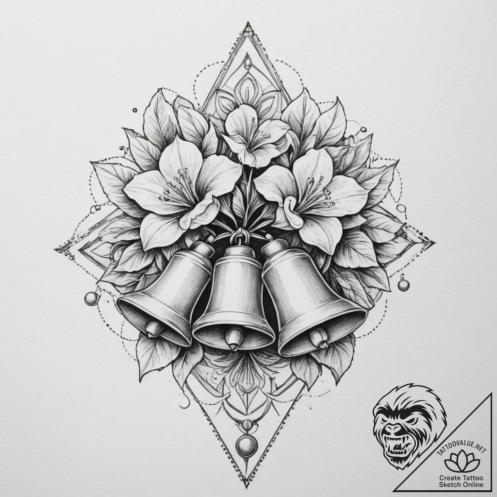Bells (flower), concept art for tattoo, on a... - tattoo sketch (№1754590284_0, 07.08.2025 18:11) — tattoovalue.net