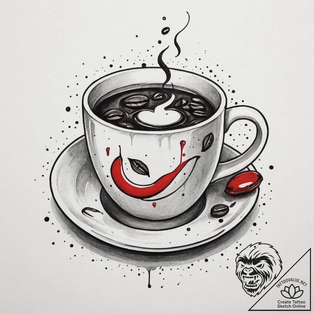 Tattoo sketch a 'coffee cup' on one, a 'coffe... - tattoo sketch (№1754590895_0, 07.08.2025 18:21) — tattoovalue.net