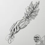 Tattoo sketch a hand pulling back a bowstring… – tattoo sketch (№1754591697_0, 07.08.2025 18:34) — tattoovalue.net