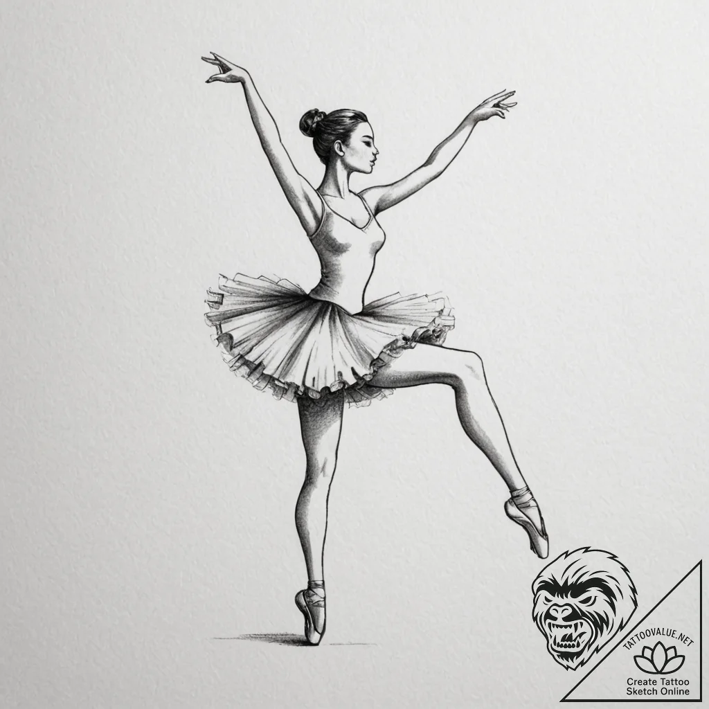 A music box with a dancing ballerina, tattoo... - tattoo sketch (№1754592097_0, 07.08.2025 18:41) — tattoovalue.net