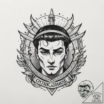 Tattoo sketch ‘headshot’ in a stylized, impac… – tattoo sketch (№1754592497_0, 07.08.2025 18:48) — tattoovalue.net